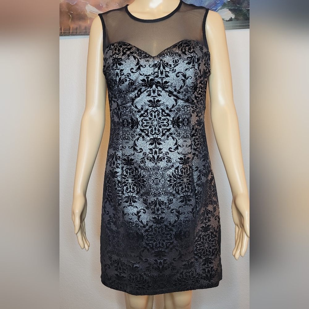 Charlotte Russe Metallic Reflective Little Black Dress